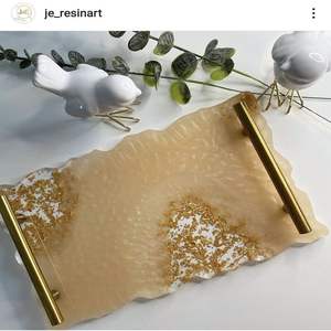 Plato Rectangular de Resina Artística, Técnica de Esmalte de Color, Diseño Elegante Hecho a Mano, Color Personalizado, 100 Piezas MOQ, Entretenimiento - Product Image 5