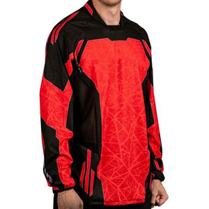 Silk Screen Printed Design High Quality Regular Sleeve <b>Padded</b> Lightweight Anti-Wrinkle Breathable 100% Cotton Paintball Jersey - Product Image 5