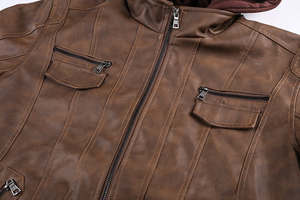 Veste en cuir à capuche pour homme, nouvelle technologie, tissu d'hiver, en coton, rétro, OEM, personnalisation, 2022 - Product Image 4