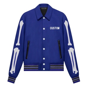 custom logo embroidered bones designer button <b>baseball</b> bomber <b>men</b> varsity <b>jackets</b> premium and luxury quality - Product Image 1