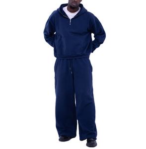 Ensemble survêtement pour homme, sweat-shirt à capuche zippé ample et court, pantalon de survêtement, logo personnalisé, streetwear, fabricant, survêtement sport uni surdimensionné - Product Image 3