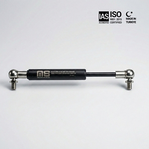 Vérin à gaz cylindrique en acier peint noir MotionStruts LS08BJ-85-242-F1 18mm-8mm 242mm 9.53in 50N-800N pour hayon de voiture et trappe de bateau - Product Image 1