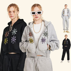 เสื้อฮู้ดพิมพ์ลาย Y2K สไตล์ยุโรปและอเมริกา ฤดูหนาวปี 2026 ผ้าคอตตอนหนานุ่ม ทรงครอป ซิปหน้า สำหรับผู้หญิง - Product Image 4