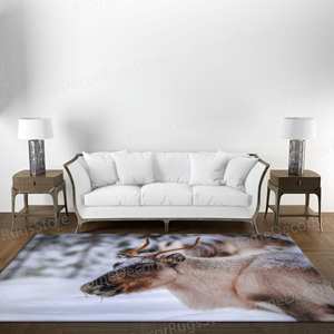 Deer Design Printed <b>Rug</b>: Pet Friendly, Large, Gift, Office Decor,<b>Chenille</b> <b>Rug</b> - Product Image 2