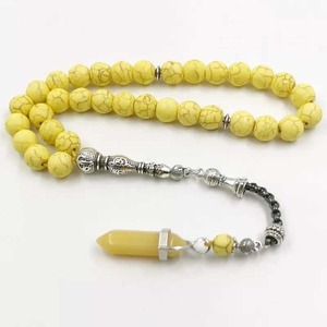 Tasbih en résine turquoise de qualité supérieure, 33 perles, éco-responsable, chapelet de prière islamique, collier tendance - Product Image 5