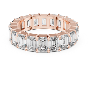 Bague Éternité de Luxe en Moissanite Taille Émeraude pour Femme, en Alliage d'Or Jaune 14K, Bijou pour Mariage, Anniversaire et Fête - Product Image 2