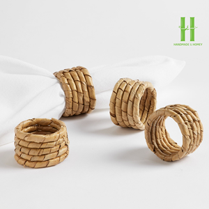 Servilletero de bambú duradero respetuoso con el medio ambiente, estilo bohemio, tamaños personalizados, variedad de colores, decoración de mesa de boda hecha a mano - Product Image 1