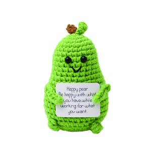 Inspirational Knitted Toy & Encouraging Card Handmade 4.72in Pickled Cucumber Emotional Support Birthday Cheer-up Gifts - Product Image 4
