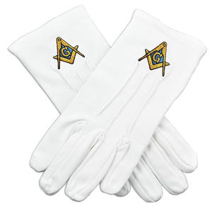 Gants maçonniques blancs, vêtements de cérémonie formels, conçus pour les réunions maçonniques, les événements rituels, l'utilisation en loge et une apparence professionnelle - Product Image 2