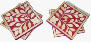 Juego de Posavasos Artesanales de Hueso con Incrustaciones y Diseño de Arte Moderno para Decoración del Hogar, Recuerdos de Boda y Ocasiones de Regalo - Product Image 3