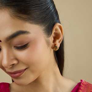 Antique-Style Religious <b>Stud</b> <b>Earrings</b> Floral Zinc Alloy with Zircon <b>Turquoise</b> Pearl Inlaid Bezel Setting for Weddings Parties - Product Image 3