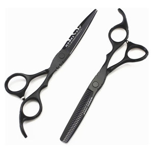 Juego de Tijeras de Peluquería Negras Hechas a Medida de Primera Calidad, Tijeras de Salón de Diseño Ergonómico con Mango de Acero Inoxidable - Product Image 1