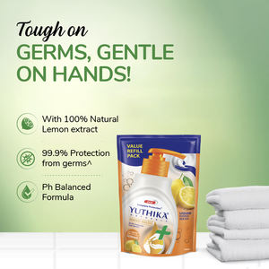 Yuthika <b>Naturals</b> <b>Hand</b> <b>Wash</b> 180ml Lemon - 100% <b>Natural</b> Extracts, pH Balanced - Product Image 5