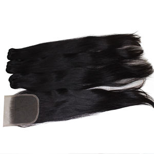 Perruque à fermeture en dentelle HD 5x5 de haute qualité, 100% cheveux humains vietnamiens naturels, style ondulé profond, cheveux lisses, 3 paquets - Product Image 3