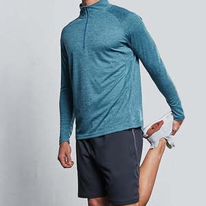 Chemise de sport décontractée pour homme à manches longues, tricotée 100 % polyester, séchage rapide, évacuation de l'humidité, coupe ajustée, extensible dans quatre directions - Product Image 3