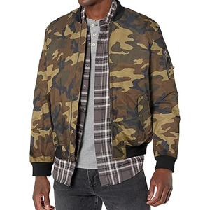 Automne vol Bomber veste couleur unie col montant veste à glissière à la mode hommes coupe-vent Baseball Bomber veste - Product Image 3