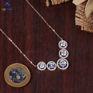 Colgante de oro rosa con diamantes de corte redondo 4,14 T DW de Labstone/haz tus recuerdos con diamantes/color de la EF-VS - Product Image 4