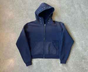 Sweat à capuche personnalisé de haute qualité 100% coton brodé avec logo et doublure anti-rétrécissement pour l'hiver - Product Image 2