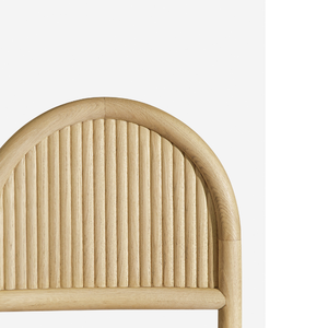 Chaise de salle à manger rembourrée de style nordique avec dossier en bois massif cannelé-Meuble d'appoint minimaliste pour la maison, le café, le restaurant - Product Image 5