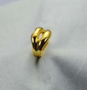 Anillo llamativo con forma de labio bohemio de plata 925 con chapado en oro, anillo peculiar para boda/fiesta para mujer, regalo para niñas - Product Image 1