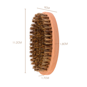 MORGANS INDUSTRIES Ensemble de brosses à barbe en bois, poils de cheval, écologiques, format voyage, outils de toilettage pour hommes, forme ovale, naturels - Product Image 3