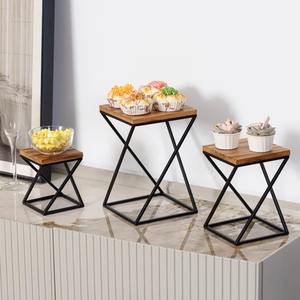 Support à gâteau en bois simple pour les célébrations, les anniversaires, les fêtes, la présentation de desserts et les occasions spéciales en provenance d'Inde - Product Image 5