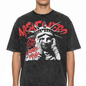 High Quality Eco-Friendly Heavyweight Boxy Oversized Streetwear T-<b>Shirt</b> Custom Screen Print Heavy Cotton Cropped Graphic <b>Men</b> - Product Image 4