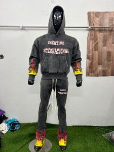 Survêtement décontracté à capuche pour homme, couleur unie, effet délavé, prix bas, respirant, impression de logo personnalisée, service OEM, best-seller hiver 2025 - Product Image 6