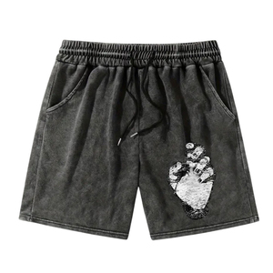 Bermudas de algodón 100% al por mayor para hombre, pantalones cortos informales con protección UV y lavado ácido con bordado personalizado - Product Image 2