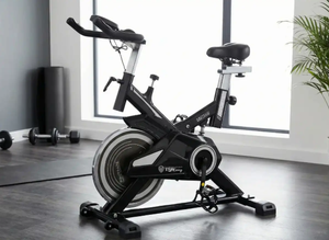 NOUVEAUTÉ : Vélo de spinning d'exercice avec volant d'inertie de 18 kg, gris, pour salle de sport à domicile - Product Image 4