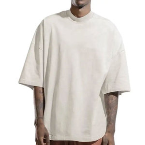 Top corto extragrande de gran tamaño de 100% algodón para hombre, camiseta de estilo urbano con hombros caídos y ajuste cuadrado personalizado - Product Image 6