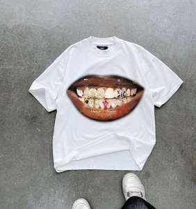 Camiseta de Algodón Grueso, Estilo Urbano, Estampado Gráfico Vintage, Talla Grande, Estilo Holgado - Product Image 6