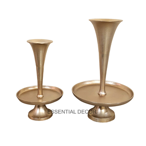 Antique Gold Top Quality Decorating Aluminum Food Serving Bowl With Antler Handles & Stand Base - Product Image 4