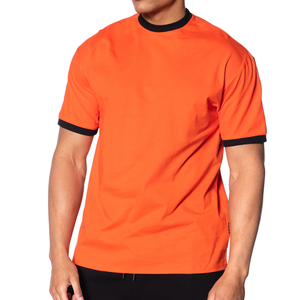 Plain Men Ringer Camisetas Diseño personalizado Venta al por mayor Tasa de gran tamaño Drop Shoulder Tee Shirt Transpirable Venta caliente Ropa al aire libre - Product Image 1