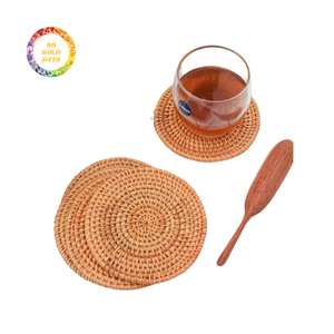 Assiette de présentation ronde en rotin abordable - Magnifique design tressé à la main pour les tables - Product Image 6
