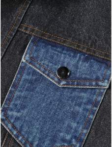 Veste en jean élégante en cuir véritable SlimFit pour hommes, fermeture à boutons, techniques brodées, toutes tailles disponibles pour un look d'hiver moderne - Product Image 4