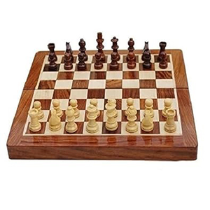 Échiquier en bois pliable de 6x6 pouces fait à la main Jeux de société de style classique et moderne pour enfants et adultes - Product Image 2