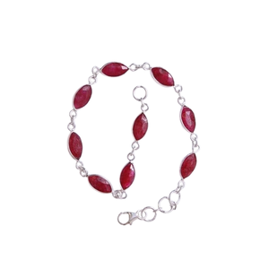 925 <b>Sterling</b> <b>Silver</b> Ruby Gemstone <b>Bracelet</b> Jewelry Handmade <b>Silver</b> Boho Style <b>Bracelet</b> Jewelry For <b>Women</b> Wedding Gift For Wife - Product Image 1