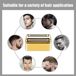 2 cabezales de repuesto dorados de doble cuchilla para afeitadora eléctrica, lavables, para cuerpo y rostro, para afeitadora de doble lámina metálica - Product Image 2