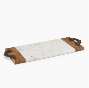 Plateau de service en bois et marbre de qualité étonnante Beau plateau décoratif en bois noir moderne et élégant top vente - Product Image 5