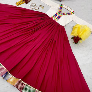 Navratri Special Long Gown With Gamthi work with multi <b>gota</b> patti and kodi lace touch up - Product Image 1