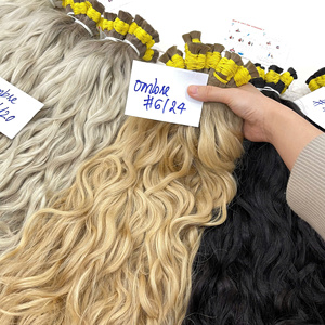 Extensions de cheveux humains en vrac, très haute qualité, magnifiques, très brillantes et lisses, faciles à appliquer, ondulées naturelles. - Product Image 5