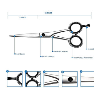 6 pouces meilleur poids léger ciseaux à cheveux ciseaux de coupe coiffure coupe professionnel ciseaux de coiffeur pour hommes - Product Image 2