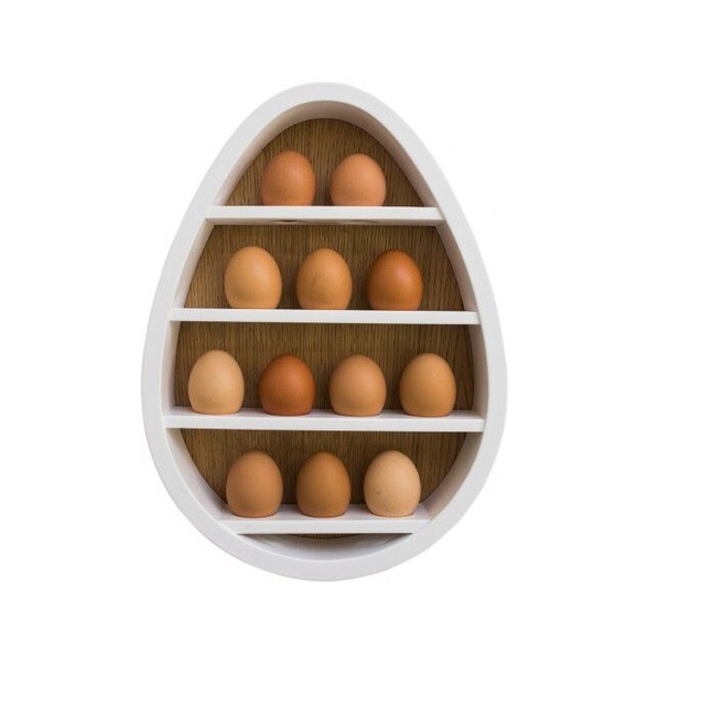 Compact Wooden Egg Rack With Rustic Vibe And Sturdy Base Perfect For Organizing Eggs On Countertops Or Shelves