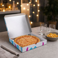 Boîte à pizza en carton ondulé personnalisée avec doublure en aluminium pour les fêtes et événements, emballage à emporter, vente en gros pour le Nouvel An