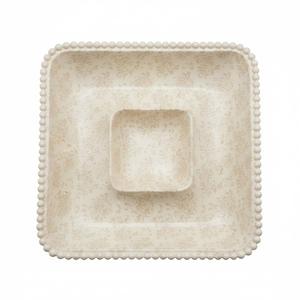 Ensemble de plateaux de service élégants en bois et métal pour chips et trempettes, ovales, faits à la main, à prix bas - Product Image 3