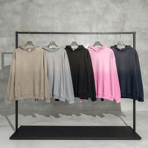 Sudaderas con capucha de color degradado lavado con ácido desgastado Heavy Sun Fade de algodón de la mejor calidad para hombres - Product Image 6
