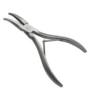 1pc 5 Inch Silver Stainless Steel Bent Nose <b>Plier</b> Small Grooves Manual Power General Surgery Class I Multi Instrument <b>Set</b> 1 Year - Product Image 1