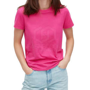 Camisetas de media manga para mujer al mejor precio, algodón/fibra de bambú, secado rápido, transpirable, diseños de colores personalizados, ropa de calle elegante - Product Image 1