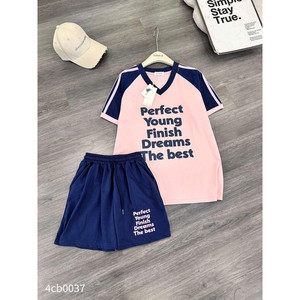 Conjunto de ropa deportiva informal de moda para jóvenes El mejor estampado por encima de la rodilla Conjunto de pantalones cortos de 2 piezas para Dreams MOQ 2PCs - Product Image 3